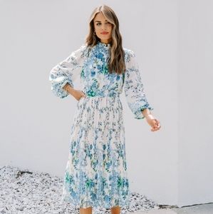 VICI TEMPE FLORAL RUFFLE MIDI DRESS NWT